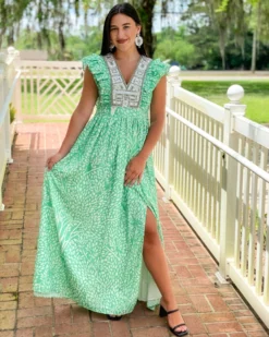 Sheridan French Stacey Dress (Green + White Trees) Dresses