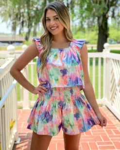 Queen Of Sparkles Bottoms Tie Dye Swing Short