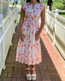 Olivia James The Label Delia Dress (Coral Bloom)