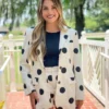 OO Boutique Polka Dot Blazer (Ivory)