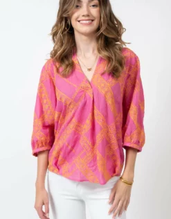 Ivy Jane Tops Stitch In Time Top (Hot Pink)