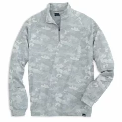 Fish Hippie Roan Camo Print 1/4 Zip Pullover (Grey)