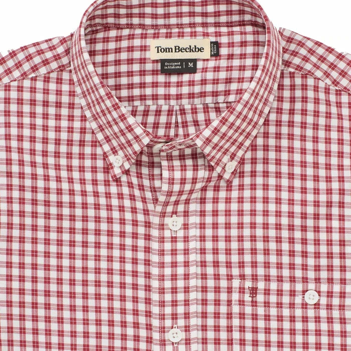 Tom Beckbe Tops Cotton Lawn Shirt (Garnet/Ecru) 4 Tom Beckbe Tops Cotton Lawn Shirt (Garnet/Ecru)