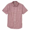 Tom Beckbe Tops Cotton Lawn Shirt (Garnet/Ecru)
