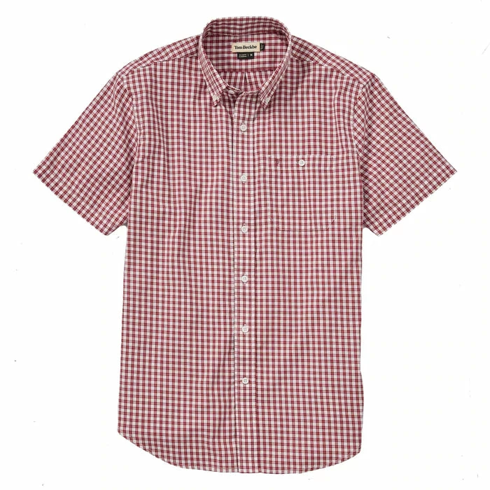 Tom Beckbe Tops Cotton Lawn Shirt (Garnet/Ecru) 3 Tom Beckbe Tops Cotton Lawn Shirt (Garnet/Ecru)