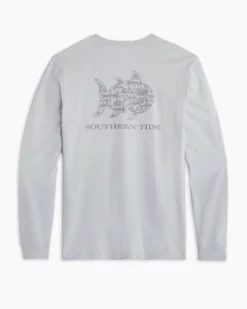 Southern Tide Tops Ouotdoorman Skip Jack Fill Tee (Seagull Grey)