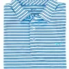 Coastal Cotton Stripe Performance Polo (Blue Honeydew) Tops