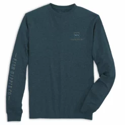 Fish Hippie Tops Token Long Sleeve Tee (Heathered Navy)