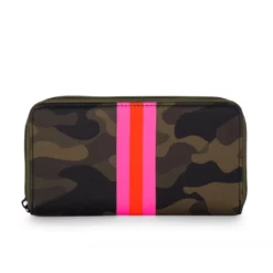 Haute Shore Cash Showoff Wallet (Green Camo/Pink Orange Stripes) Accessories