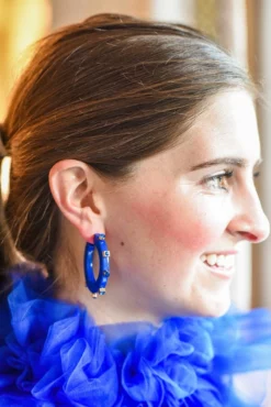 Smith & Co. City Girl Jewel Hoop (Indigo Blue) Large