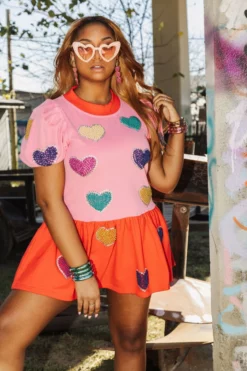 OO Boutique Dresses Pearly Heart Dress