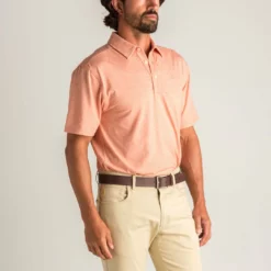 Duckhead Hayes Perf Logo Polo (Sunbaked Orange)