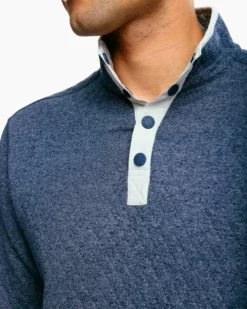 Southern Tide Tiller Heather Quarter Zip (Heather True Navy)
