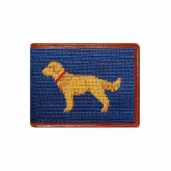Smathers & Branson Golden Retriever Bifold Wallet (Classic Navy)