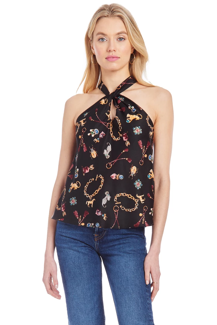 Amanda Uprichard Tops Wanda Top (Charm Print) 3 Amanda Uprichard Tops Wanda Top (Charm Print)